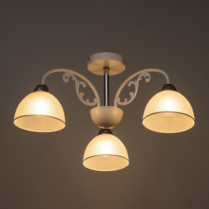 Люстра Люстра "Лаура" 3х60Вт Е27 Белый, хром 59х27х20см