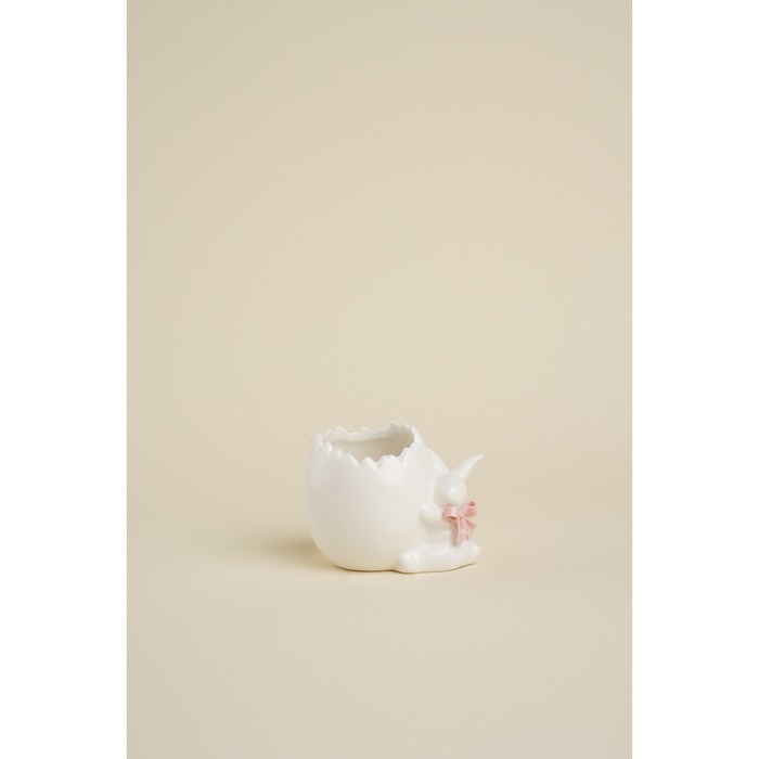 Подставка керамическая для яйца «Зайка», 9×6,5×7 см, цвет белый Подставка керамическая для яйца «Зайка», 9×6,5×7 см, цвет белый