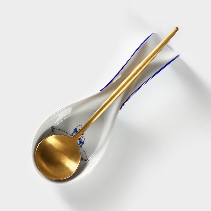 Подставка под ложку фарфоровая «Гуси», 20 см, МИКС Подставка под ложку фарфоровая «Гуси», 20 см, МИКС