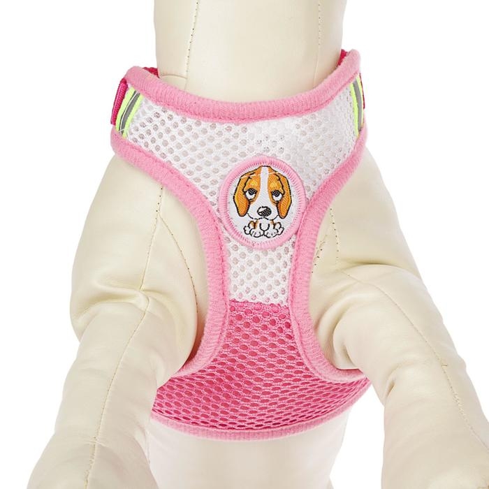 Шлейка регулируемая дышащая, светоотражающая, размер L (ОШ+ОГ 92-125 см), розовая Шлейка регулируемая дышащая, светоотражающая, размер L (ОШ+ОГ 92-125 см), розовая