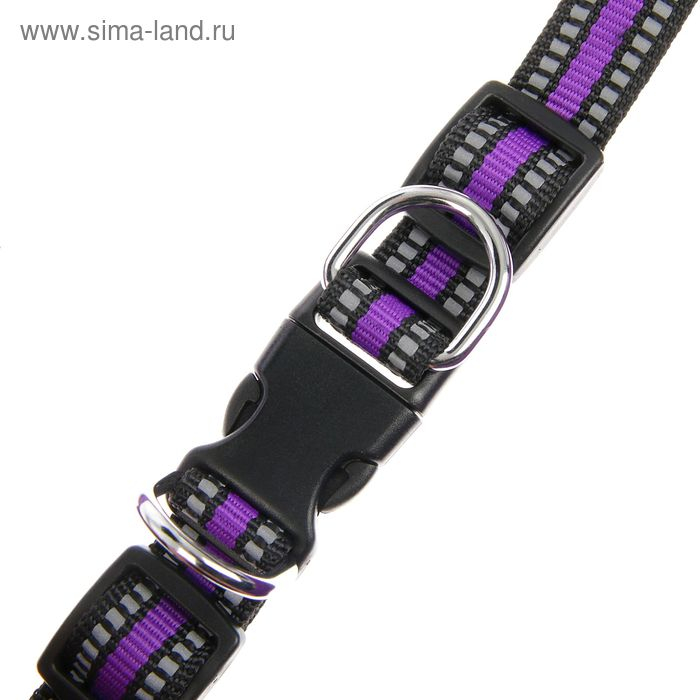 Шлейка супермягкая со светоотражающей прошивкой, обхват 62-69 см, фиолетовая Шлейка супермягкая со светоотражающей прошивкой, обхват 62-69 см, фиолетовая