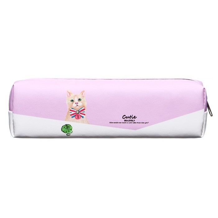 Пенал школьный Пенал школьный "Зверюшка", на молнии, сиреневый