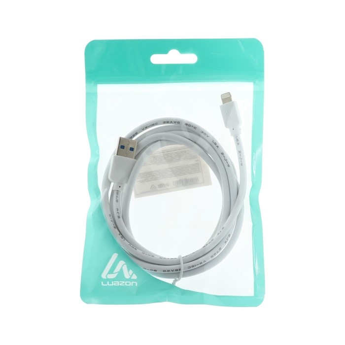 Кабель Luazon, Lightning - USB, 1 А, 1.5 м, белый Кабель Luazon, Lightning - USB, 1 А, 1.5 м, белый