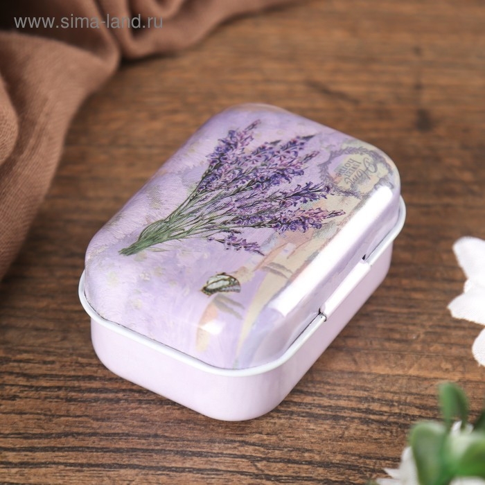 Шкатулка металл  Шкатулка металл "Лаванда" МИКС 2,5х5,5х4 см