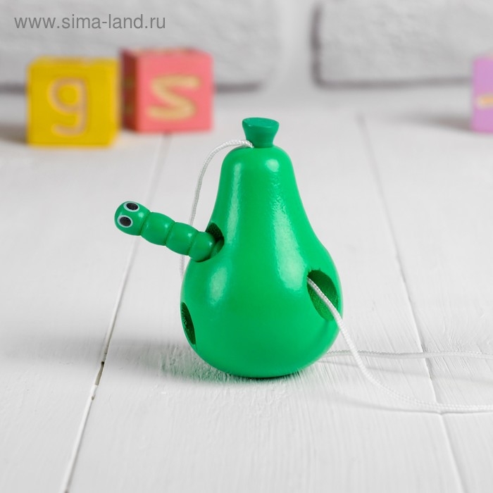 Развивающая игра шнуровка «Груша с червячком» 4,5×4,5×7,5 см Развивающая игра шнуровка «Груша с червячком» 4,5×4,5×7,5 см