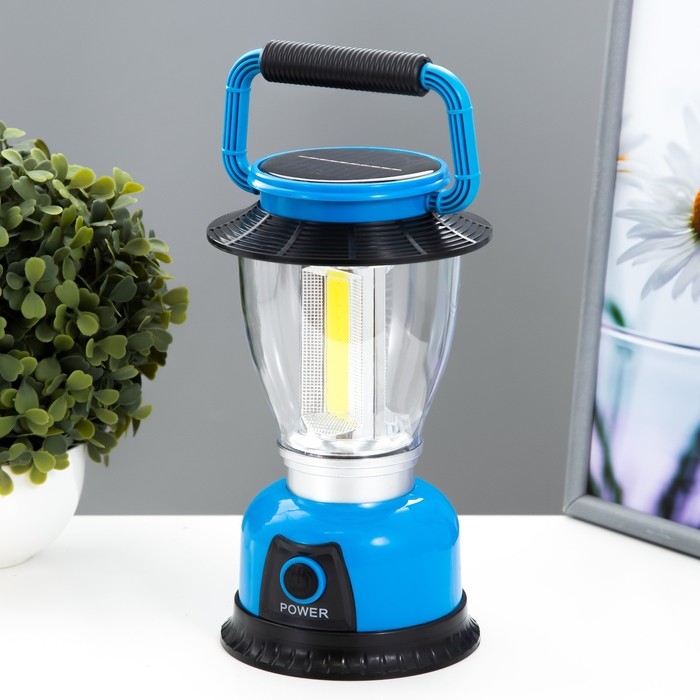 Светильник Светильник "Алдни" LED 12Вт USB от батареек 4хАА синий 12,5х12,5х21,5 см RISALUX