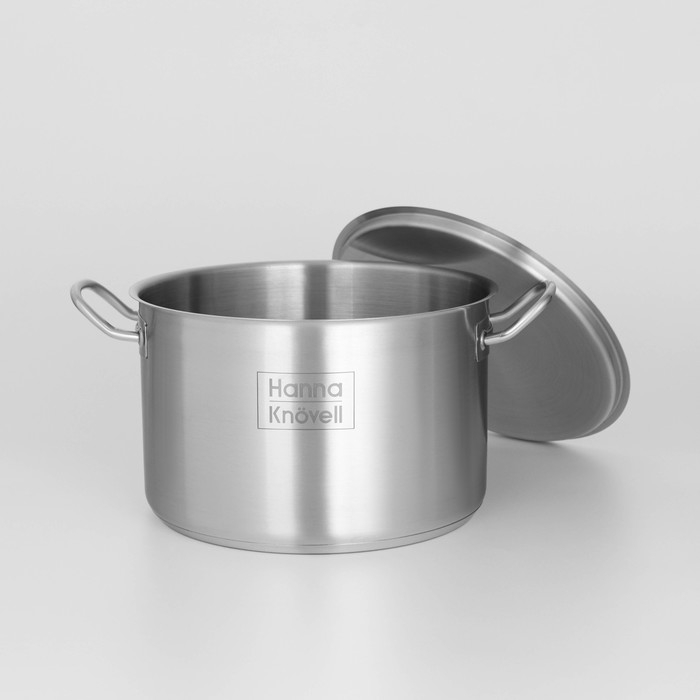 Кастрюля из нержавеющей стали Hanna Knövell с крышкой, 9 л, d=26 см, h=17 см, толщина стенки 0,6 мм, индукция