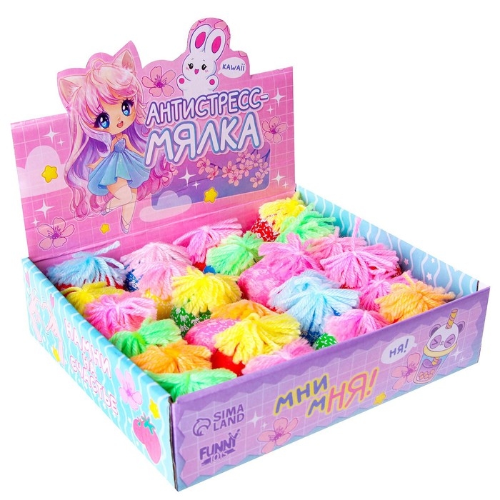 Антистресс сквиш мялка капитошка «Мни Мня», аниме, с мукой, цвета МИКС, в шоубоксе Антистресс сквиш мялка капитошка «Мни Мня», аниме, с мукой, цвета МИКС, в шоубоксе