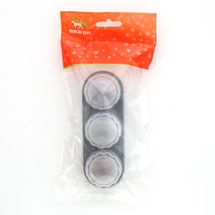 Игрушка для кошек из кошачьей мяты  Игрушка для кошек из кошачьей мяты "Вращающиеся шарики" на основании,14 х 6 см, серая