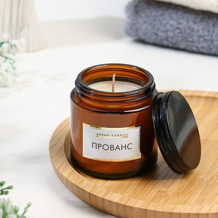 Свеча в банке ароматическая  Свеча в банке ароматическая "Прованс", 6,2х6,2х6,5 см, 9 часов