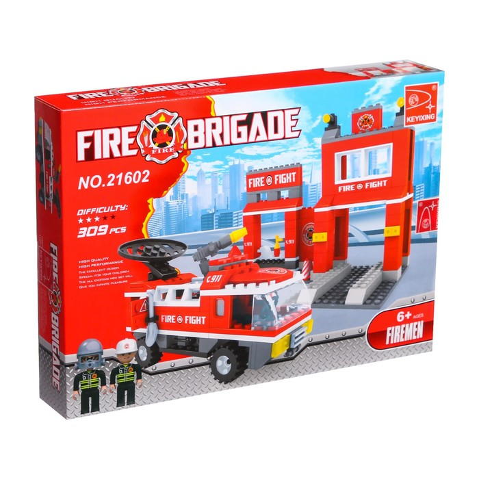 Конструктор Пожарная бригада «Станция», 309 деталей Конструктор Пожарная бригада «Станция», 309 деталей