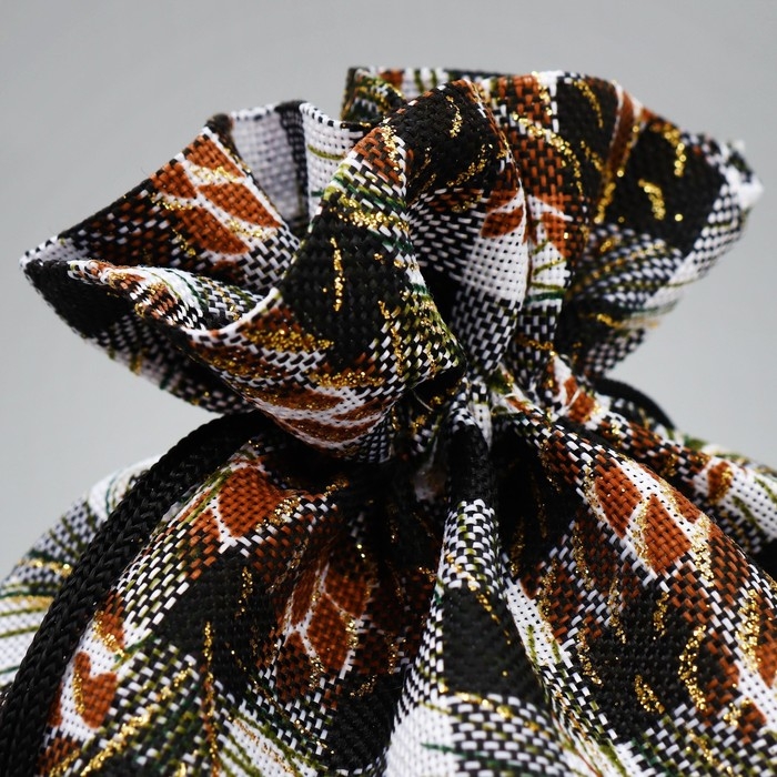 Мешочек подарочный холща «Новогодняя клетка», 16 х 24 см +/- 1.5 см, Новый год Мешочек подарочный холща «Новогодняя клетка», 16 х 24 см +/- 1.5 см, Новый год