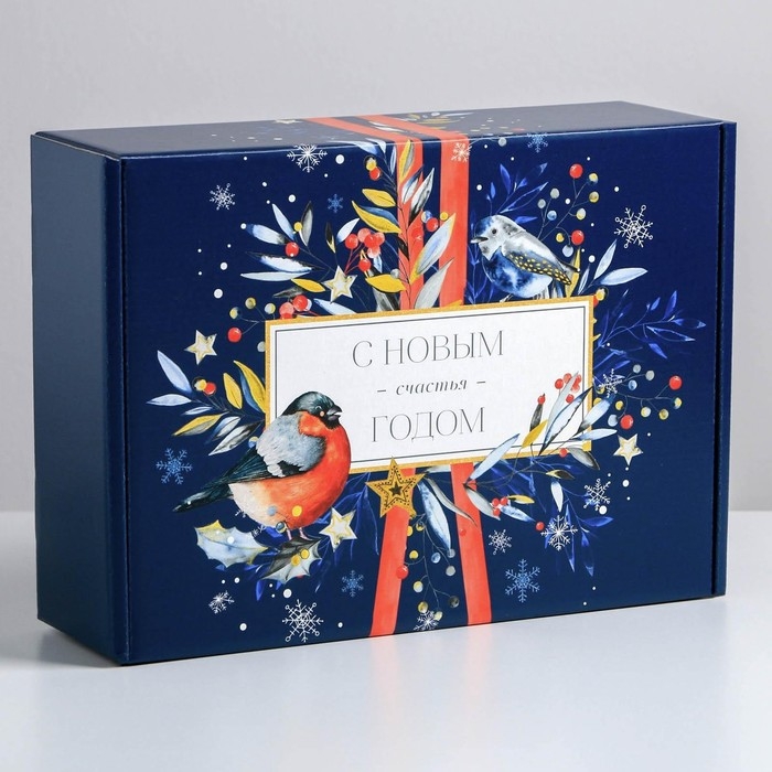 Коробка подарочная новогодняя складная «Теплоты», 30,7 х 22 х 9,5 см, Новый год Коробка подарочная новогодняя складная «Теплоты», 30,7 х 22 х 9,5 см, Новый год