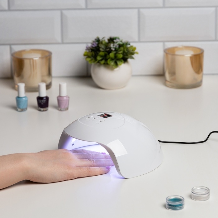 Лампа для гель-лака Luazon LUF-06, UV/LED, 36 Вт, 15 диодов, таймер 30/60/90 с, USB, белая Лампа для гель-лака Luazon LUF-06, UV/LED, 36 Вт, 15 диодов, таймер 30/60/90 с, USB, белая