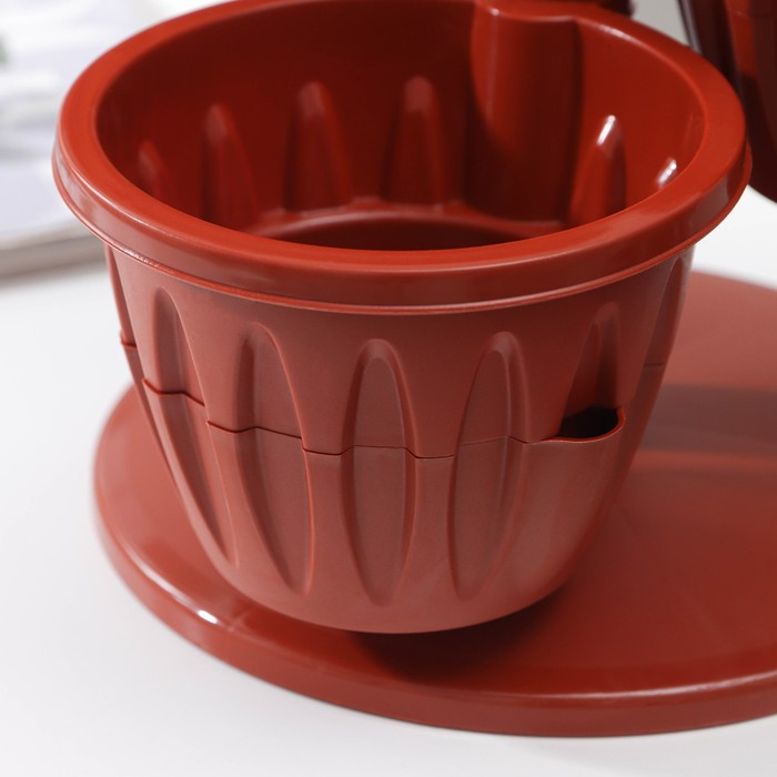 Кашпо многоярусное «Каскад», 3 шт, 700 мл, цвет терракотовый Кашпо многоярусное «Каскад», 3 шт, 700 мл, цвет терракотовый