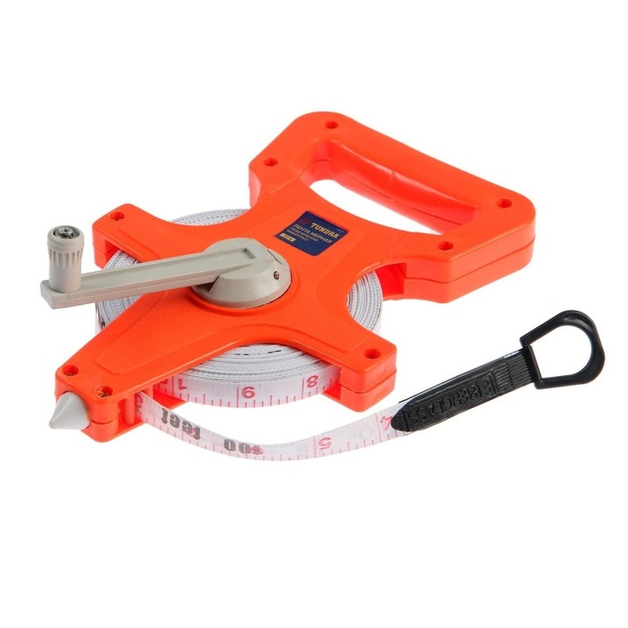 Рулетка геодезическая ТУНДРА, фиберглассовая лента, 30 м Рулетка геодезическая ТУНДРА, фиберглассовая лента, 30 м