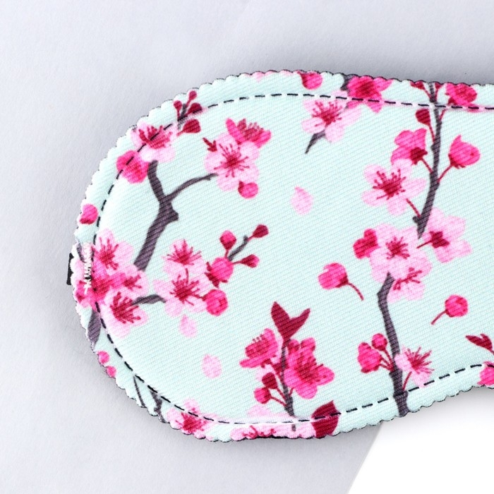 Маска для сна «Цветущая вишня», 19.3 х 9.5 см, цвет голубой Маска для сна «Цветущая вишня», 19.3 х 9.5 см, цвет голубой