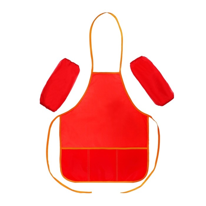 Фартук для труда + нарукавники, 490 х 390/250 х 160 мм, размер S (рост 116-146), Calligrata, Фартук для труда + нарукавники, 490 х 390/250 х 160 мм, размер S (рост 116-146), Calligrata, "Стандарт", красный