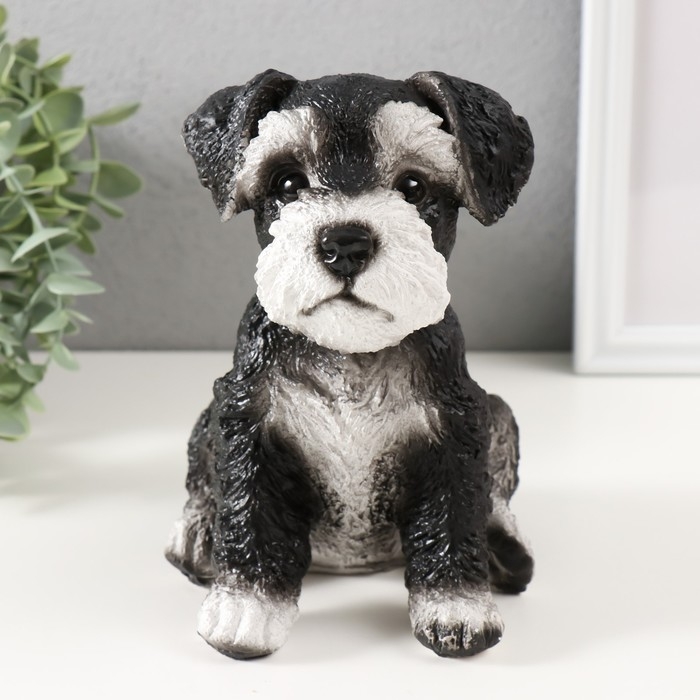 Фигурка Фигурка "Щеночек Миттель" высота 17 см, ширина 11,5 см, длина 16,5 см черно-белый
