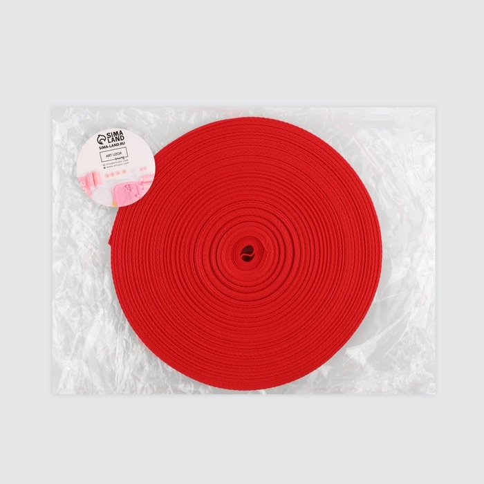 Стропа ременная, 20 мм, 50 ± 1 м, плотность 8,2 гр/м, цвет красный №35 Стропа ременная, 20 мм, 50 ± 1 м, плотность 8,2 гр/м, цвет красный №35