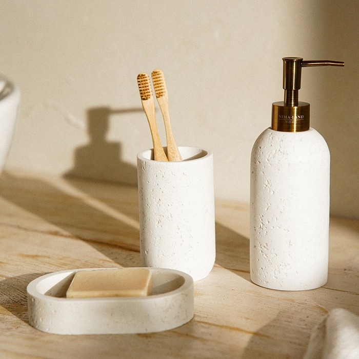 Набор для ванной SL Home, 3 предмета: дозатор, мыльница, стакан Набор для ванной SL Home, 3 предмета: дозатор, мыльница, стакан