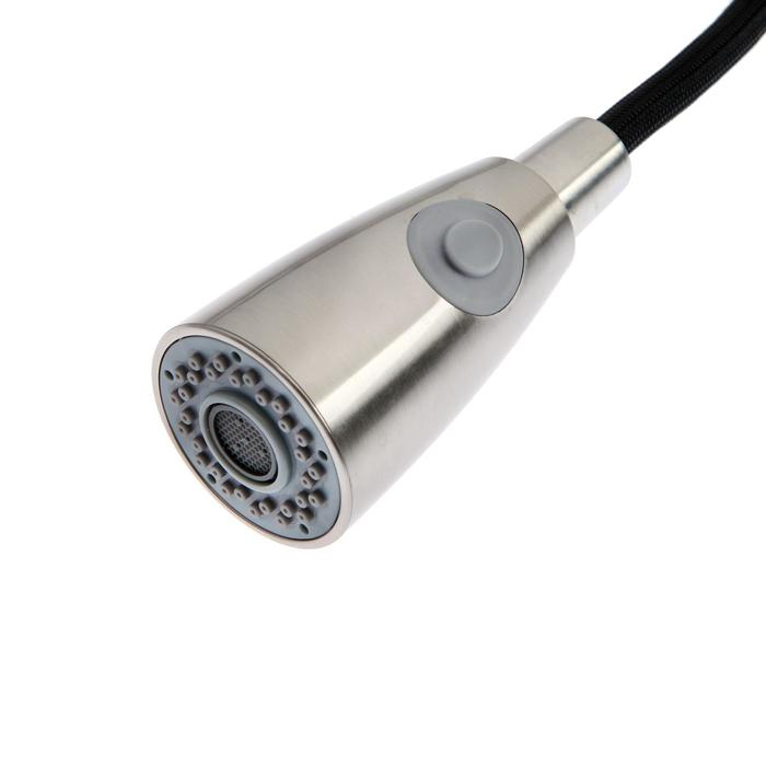 Смеситель для кухни ZEIN Z1752, нержавеющая сталь, с выдвижной лейкой, 2 режима, цвет сатин Смеситель для кухни ZEIN Z1752, нержавеющая сталь, с выдвижной лейкой, 2 режима, цвет сатин