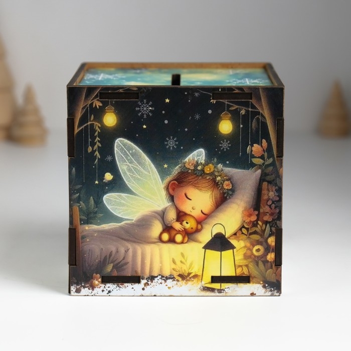 Копилка куб  Копилка куб "Загадывай, всё сбудется" 10х10х10 см