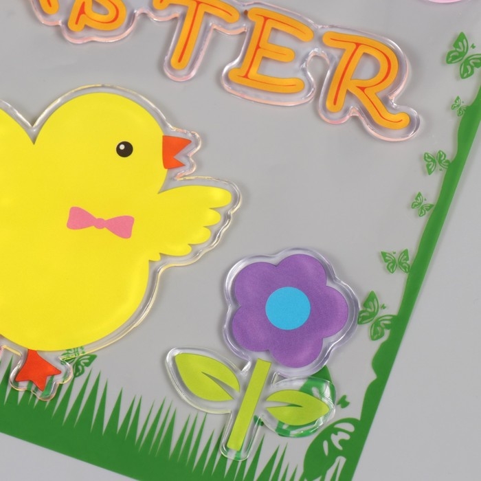 Наклейка силикон на стекло Наклейка силикон на стекло "Добрая Пасха" 19,5х19,5 см 7882176