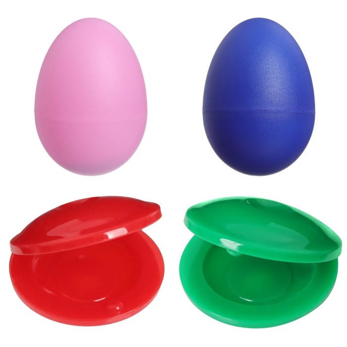 Набор погремушек «Перкуссионные маракасы: яички, кастаньеты», 4 шт., цвет МИКС, Крошка Я