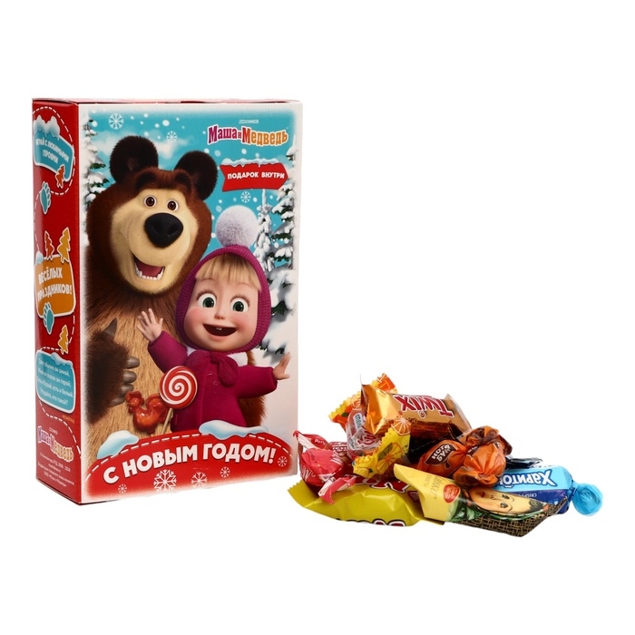 Новый год. Подарочный набор конфет «Маша и Медведь, 500 г Новый год. Подарочный набор конфет «Маша и Медведь, 500 г