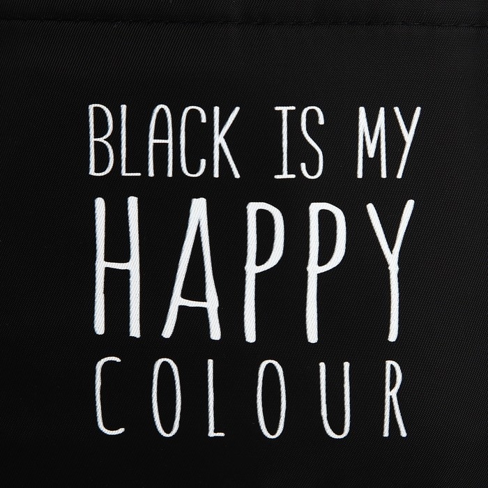 Сумка молодёжная на длинном ремне Black is my happy color, 20 х 15 х 3 см, отдел на молнии, цвет чёрный