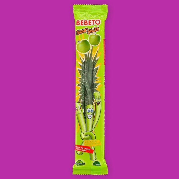 Жевательный мармелад BEBETO SOUR STICKS, со вкусом яблока, 30 г Жевательный мармелад BEBETO SOUR STICKS, со вкусом яблока, 30 г