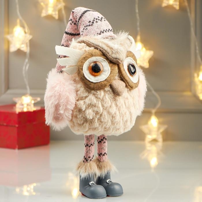 Кукла интерьерная Кукла интерьерная "Совушка в розовом колпаке и в гетрах" 40х10х18 см