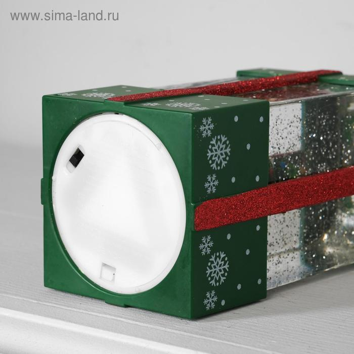 Светодиодная фигура «Подарок зелёный» 10 × 19 × 10 см, пластик, батарейки ААх3 (не в комплекте), USB, свечение тёплое белое Светодиодная фигура «Подарок зелёный» 10 × 19 × 10 см, пластик, батарейки ААх3 (не в комплекте), USB, свечение тёплое белое