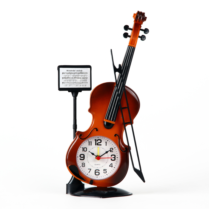 Часы настольные будильник Часы настольные будильник "Скрипка с пюпитром", циферблат d-6.5 см, 17 х 10 см