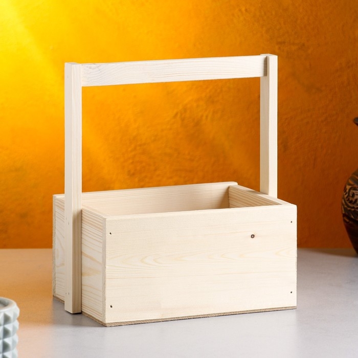 Кашпо деревянное 20×15×11(25) см Элегант  Кашпо деревянное 20×15×11(25) см Элегант "Рестайл Классик", с ручкой Дарим Красиво