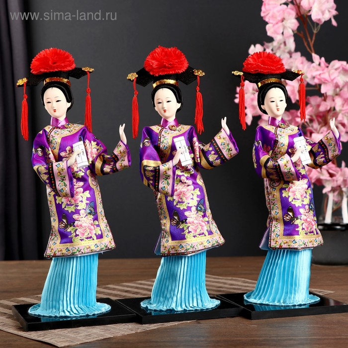 Кукла коллекционная Кукла коллекционная "Китаянка в национ. платье с письменами" МИКС 32х12,5х12,5 см