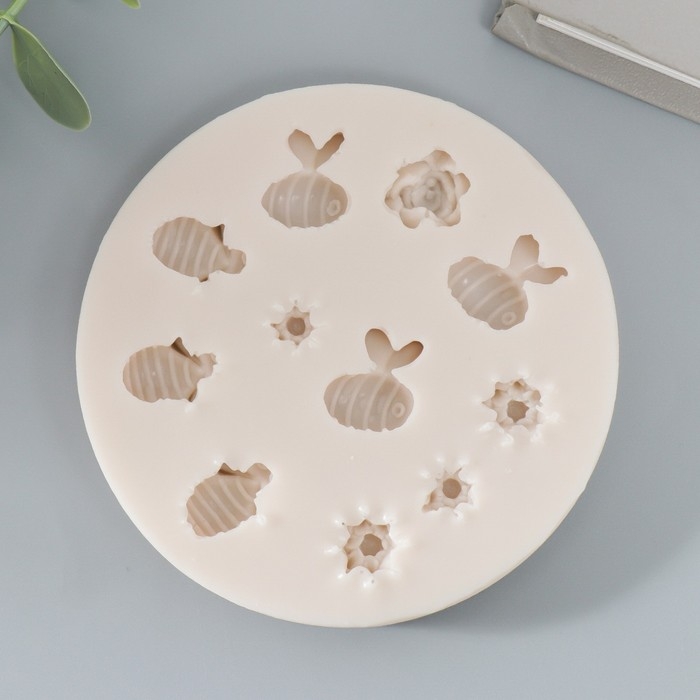 Молд силикон Молд силикон "Пчёлки и цветочки" 11 предметов