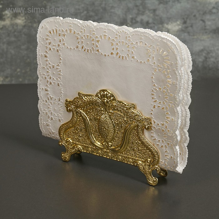 Салфетница «Астерия», 13×2,5×9,5 см, цвет золотой Салфетница «Астерия», 13×2,5×9,5 см, цвет золотой