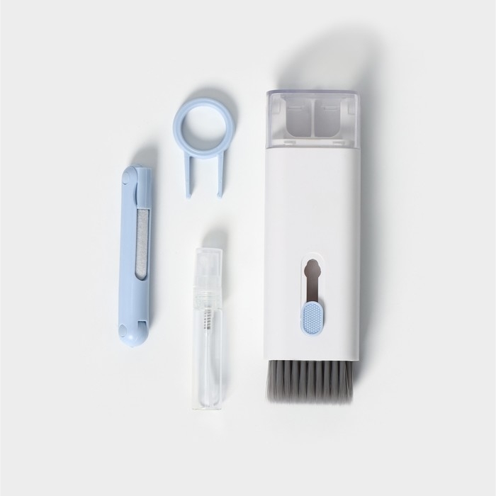 Мультифункциональный набор для чистки узких мест с распылителем и зажимом для клавиш Raccoon, цвет белый Мультифункциональный набор для чистки узких мест с распылителем и зажимом для клавиш Raccoon, цвет белый