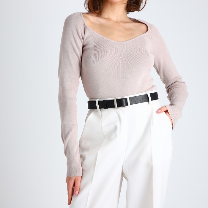 Ремень женский, ширина 3 см, пряжка металл, винт, цвет чёрный