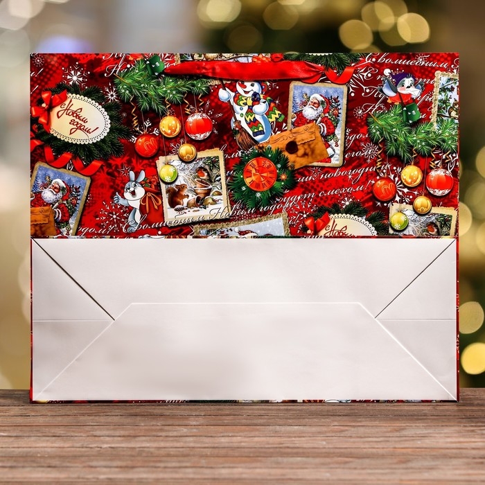 Новый год. Пакет ламинированный горизонтальный Новый год. Пакет ламинированный горизонтальный "Открытки",49 х 40 х 19 см.