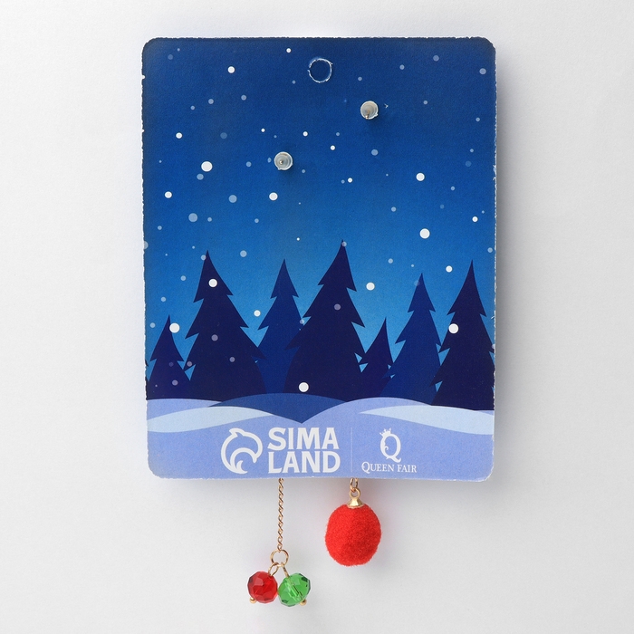 Новый год! Серьги «Новогодние» висячие, пингвин, цветные в золоте Новый год! Серьги «Новогодние» висячие, пингвин, цветные в золоте