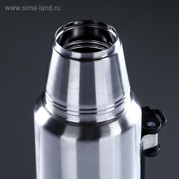 Термос, 1.2 л, Движение, Термос, 1.2 л, Движение, "Мастер К.", с кружкой, сохраняет тепло 18 ч, 36 х 11 см, хром