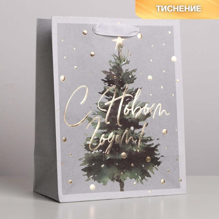 Пакет подарочный новогодний крафтовый вертикальный «Сказочная ёлочка», MS 18 х 23 х 10 см, Новый год Пакет подарочный новогодний крафтовый вертикальный «Сказочная ёлочка», MS 18 х 23 х 10 см, Новый год