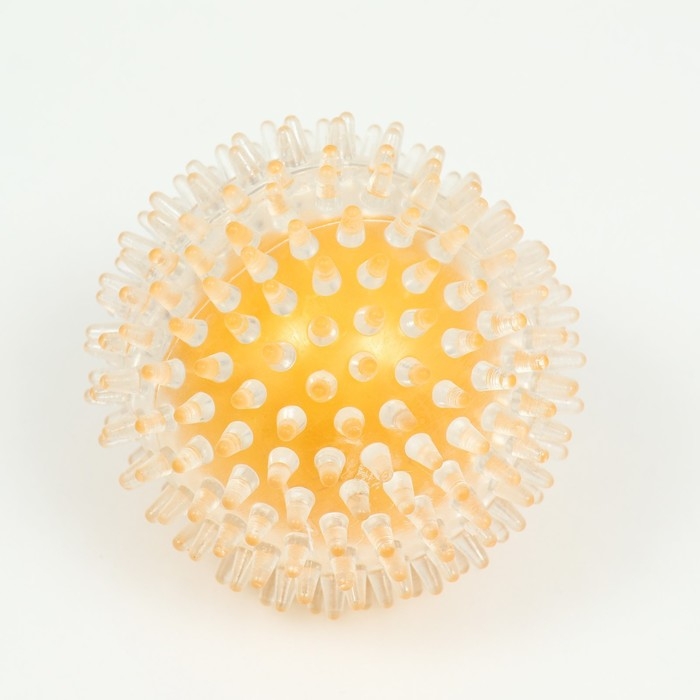 Игрушка для собак Игрушка для собак "Мяч теннис 2 в 1", TPR+винил, 9,5 см, прозрачная/жёлтая