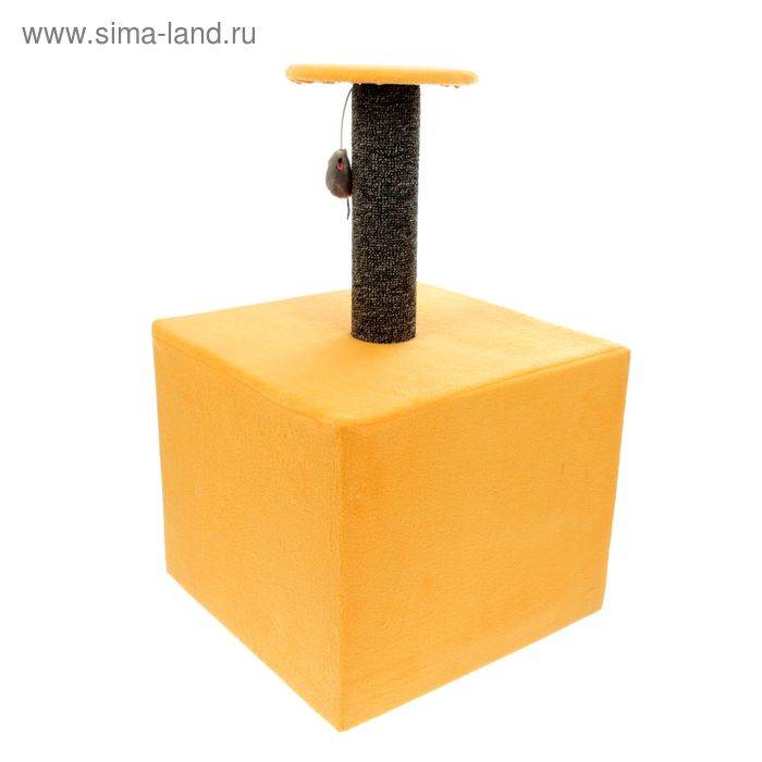 Когтеточка  Когтеточка "Столбик", куб с площадкой, 35 х 30 х 85 см, микс цветов