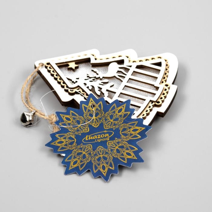 Ёлочная игрушка «Ёлочка с оленем», от батареек, свечение тёплое белое Ёлочная игрушка «Ёлочка с оленем», от батареек, свечение тёплое белое