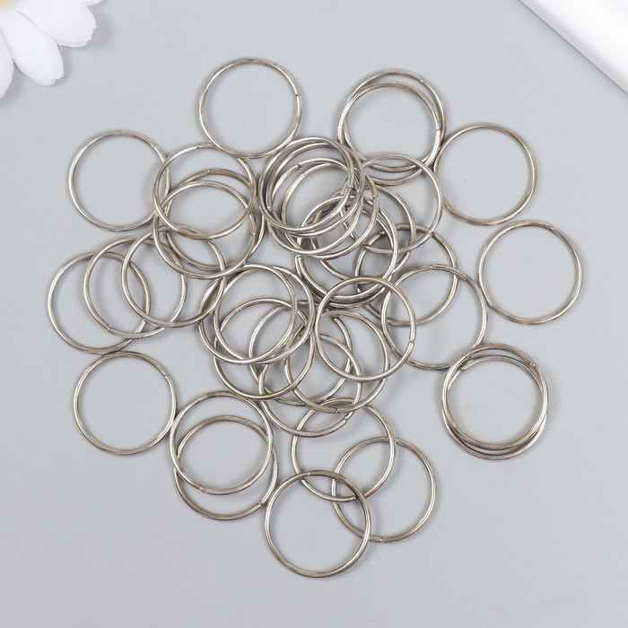 Кольцо соединительное металл серебро 2,2х2,2 см набор 50 шт Кольцо соединительное металл серебро 2,2х2,2 см набор 50 шт