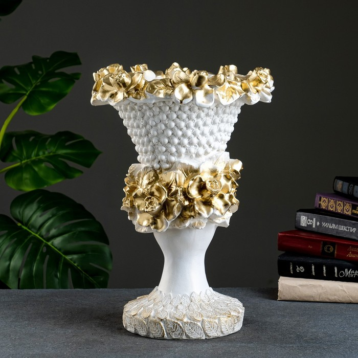 Вазон  Вазон "Кубок средний" белое золото, 1,8л/ 45х35см